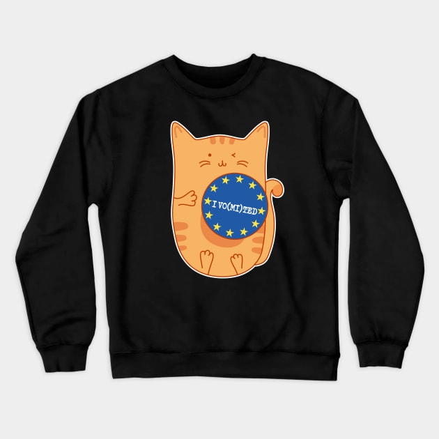 Election Remain EU Anti Brexit I Vomited UK Politics for Cat Lover Crewneck Sweatshirt by mindeverykind